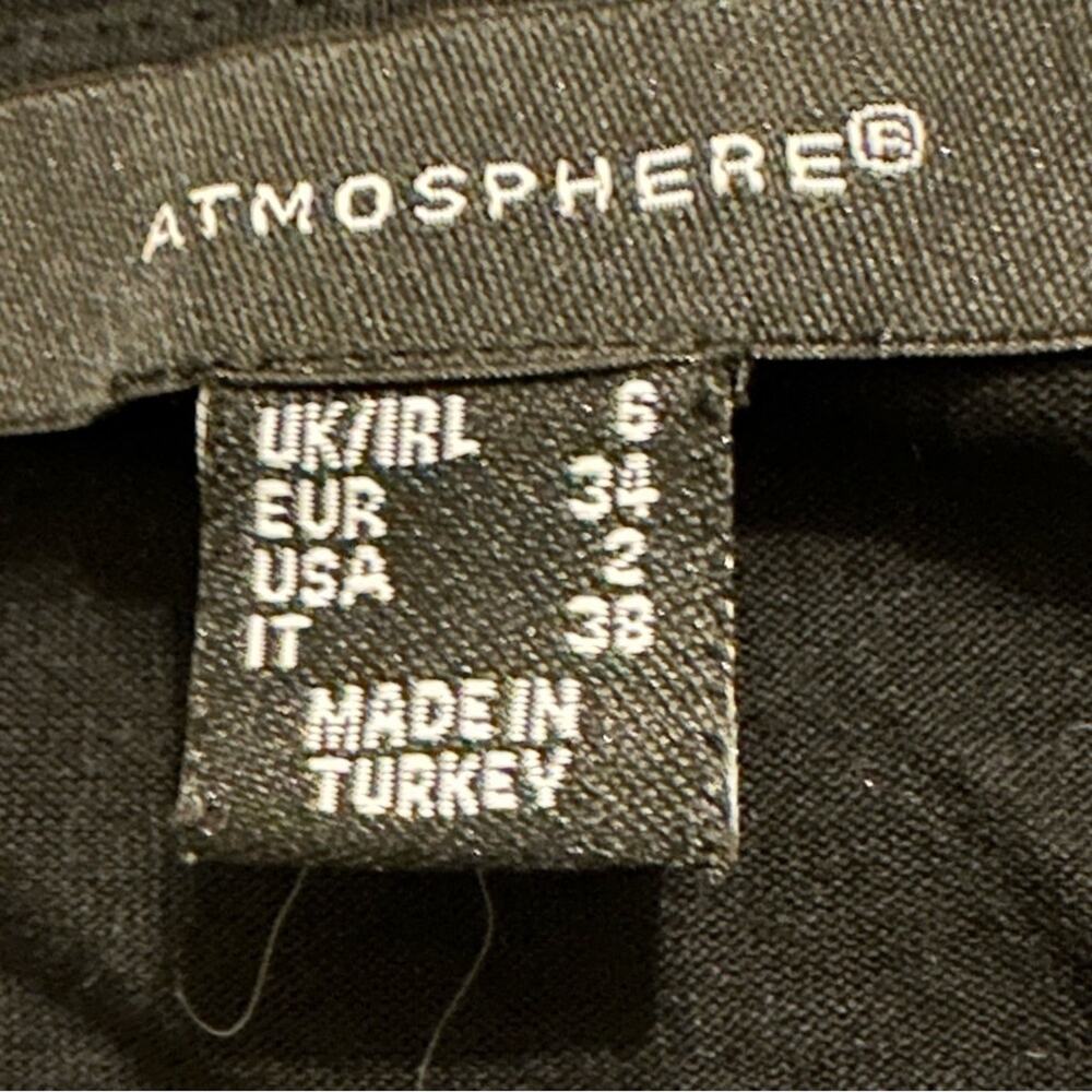 Atmosphere Black V neck short sleeve top size 2 - Picture 6 of 6